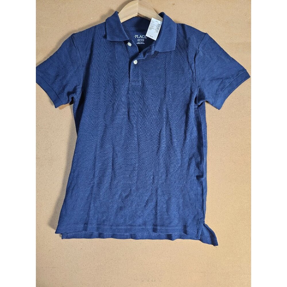 NWT LOT OF 2 The Children Place Boy Polo School Uniform Shirt Size 10/12 - Blue